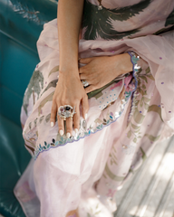 Qasr Handpainted Organza Saree