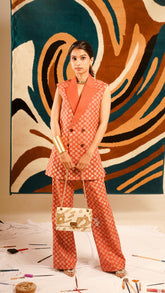 Aurora – Hand-Painted Floral Waistcoat & Pants Set