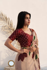 Hubahu Zeenat – Handcrafted Viscose Organza Saree with Embroidery