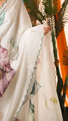 The Whispering Wings Hand-Painted Satin Organza Saree
