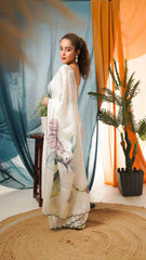 The Whispering Wings Hand-Painted Satin Organza Saree