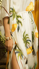 Breezy Bliss – Hand-Painted Floral Kaftan