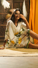 Breezy Bliss – Hand-Painted Floral Kaftan