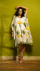 Breezy Bliss – Hand-Painted Floral Kaftan