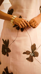 Florale – Soft Blush Pink Hand-Painted Floral Kurta