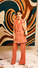Aurora – Hand-Painted Floral Waistcoat & Pants Set