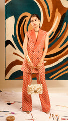 Aurora – Hand-Painted Floral Waistcoat & Pants Set