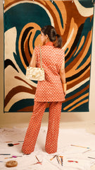Aurora – Hand-Painted Floral Waistcoat & Pants Set