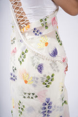 Pastel Haze – Soft Pastel Hand-Painted Magnolia Organza Saree