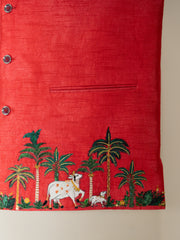 Pichhwai Bandi – Handcrafted Silk Jacket with Embroidery
