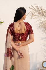 Hubahu Zeenat – Handcrafted Viscose Organza Saree with Embroidery
