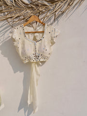 Ink & Ivory – Custom Hand-Painted Viscose Organza Lehenga