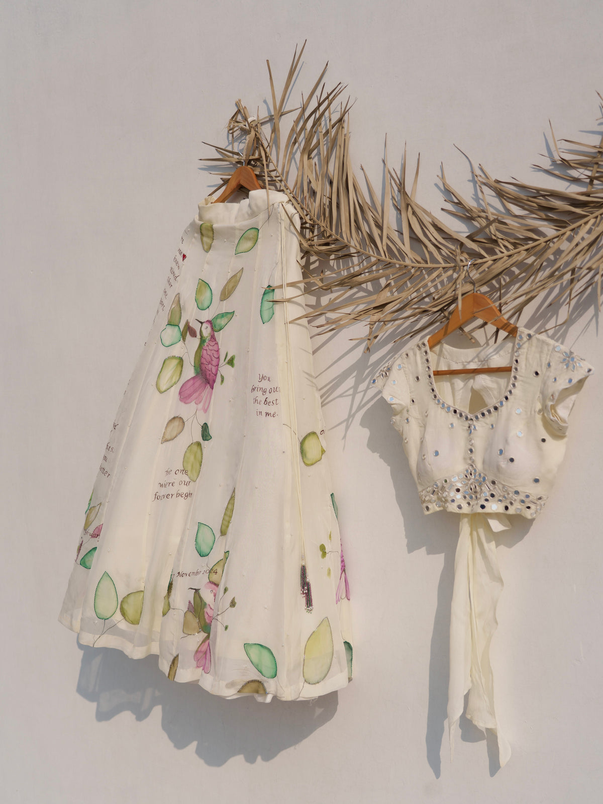 Ink & Ivory – Custom Hand-Painted Viscose Organza Lehenga