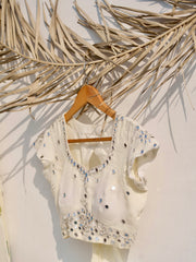 Ink & Ivory – Custom Hand-Painted Viscose Organza Lehenga