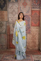Bloom Light Hand-Painted Organza Saree
